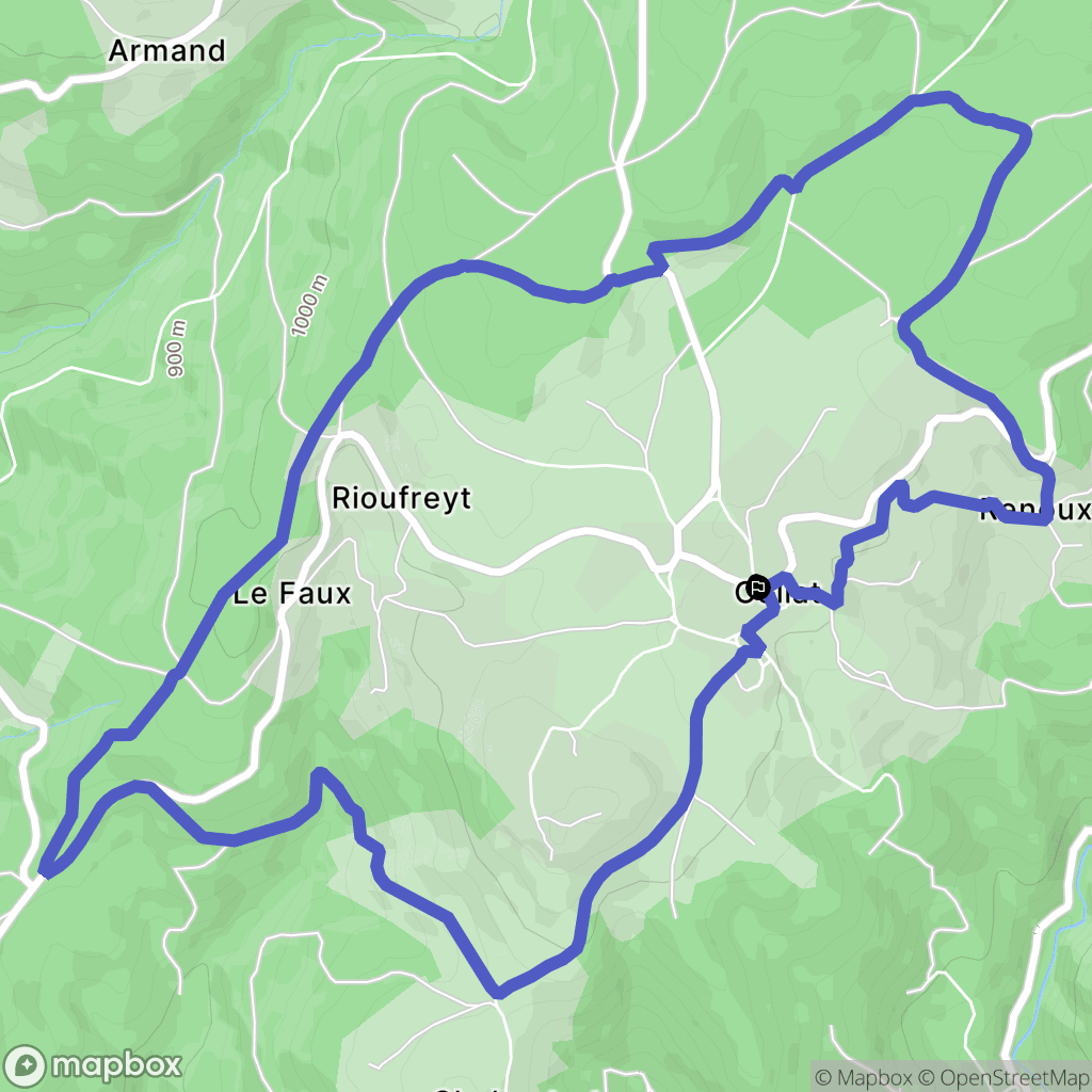 Collat : carte du parcours de randonnée - France