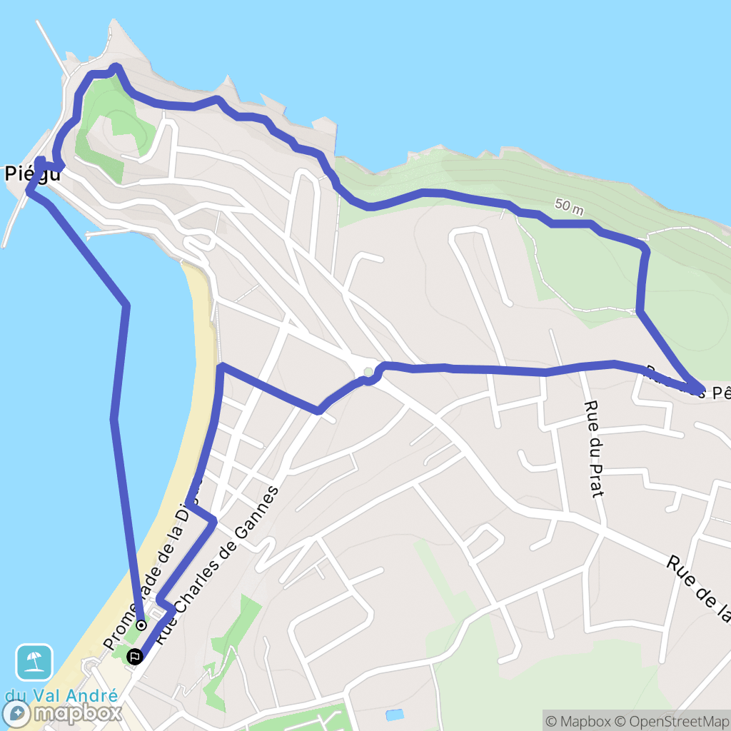 Pléneuf-Val-André : carte du parcours de randonnée - France