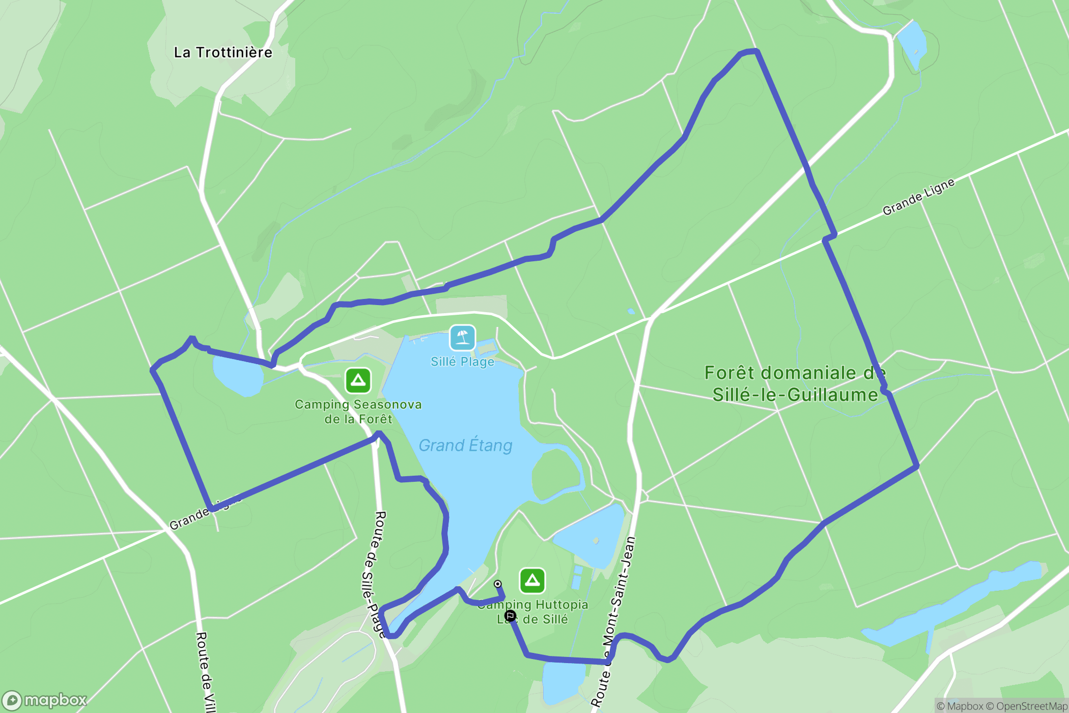 Sillé-le-Guillaume : carte du parcours de randonnée - France