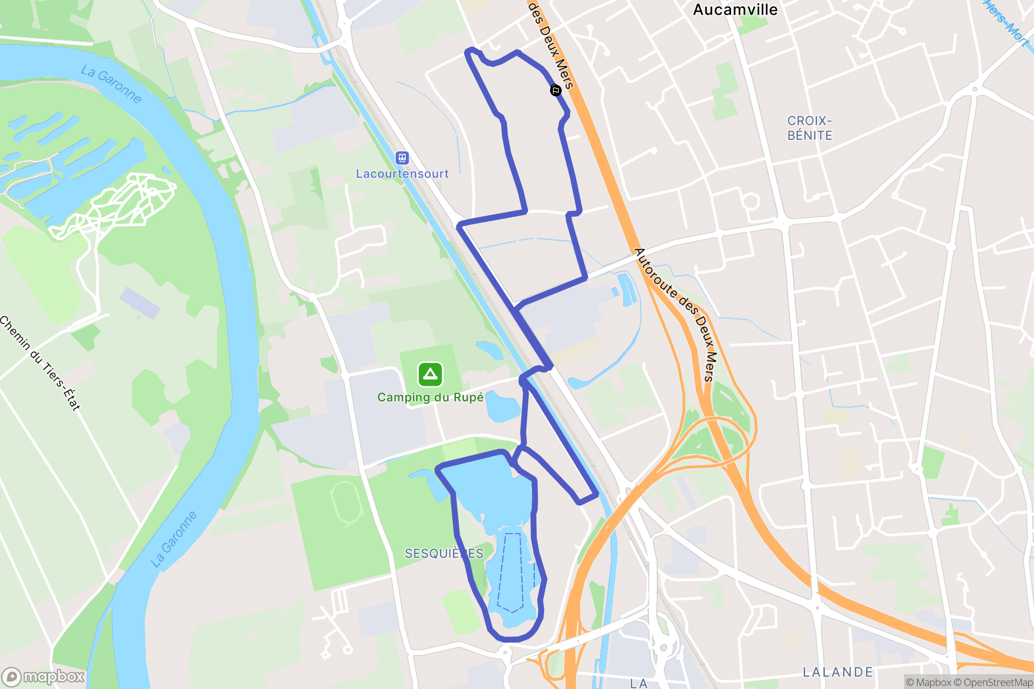 Aucamville : carte du parcours de randonnée - France