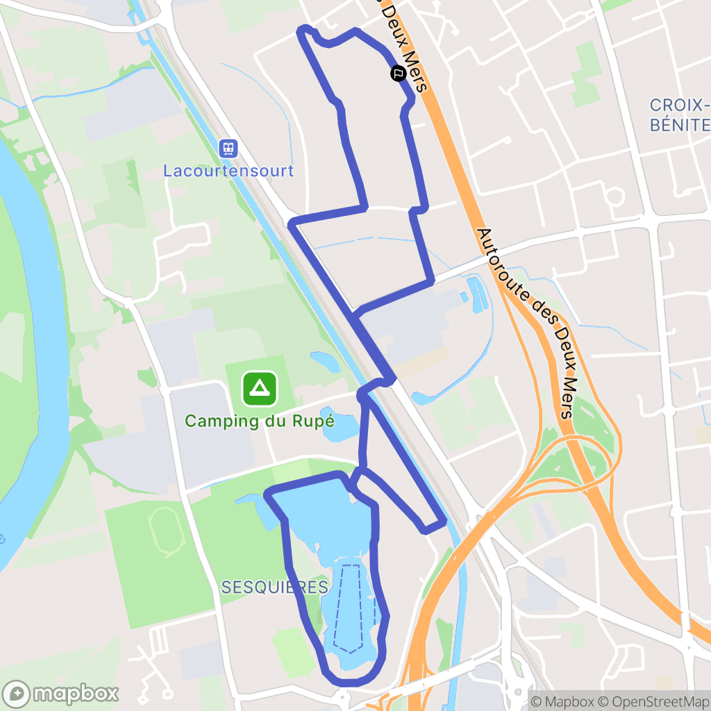 Aucamville : carte du parcours de randonnée - France