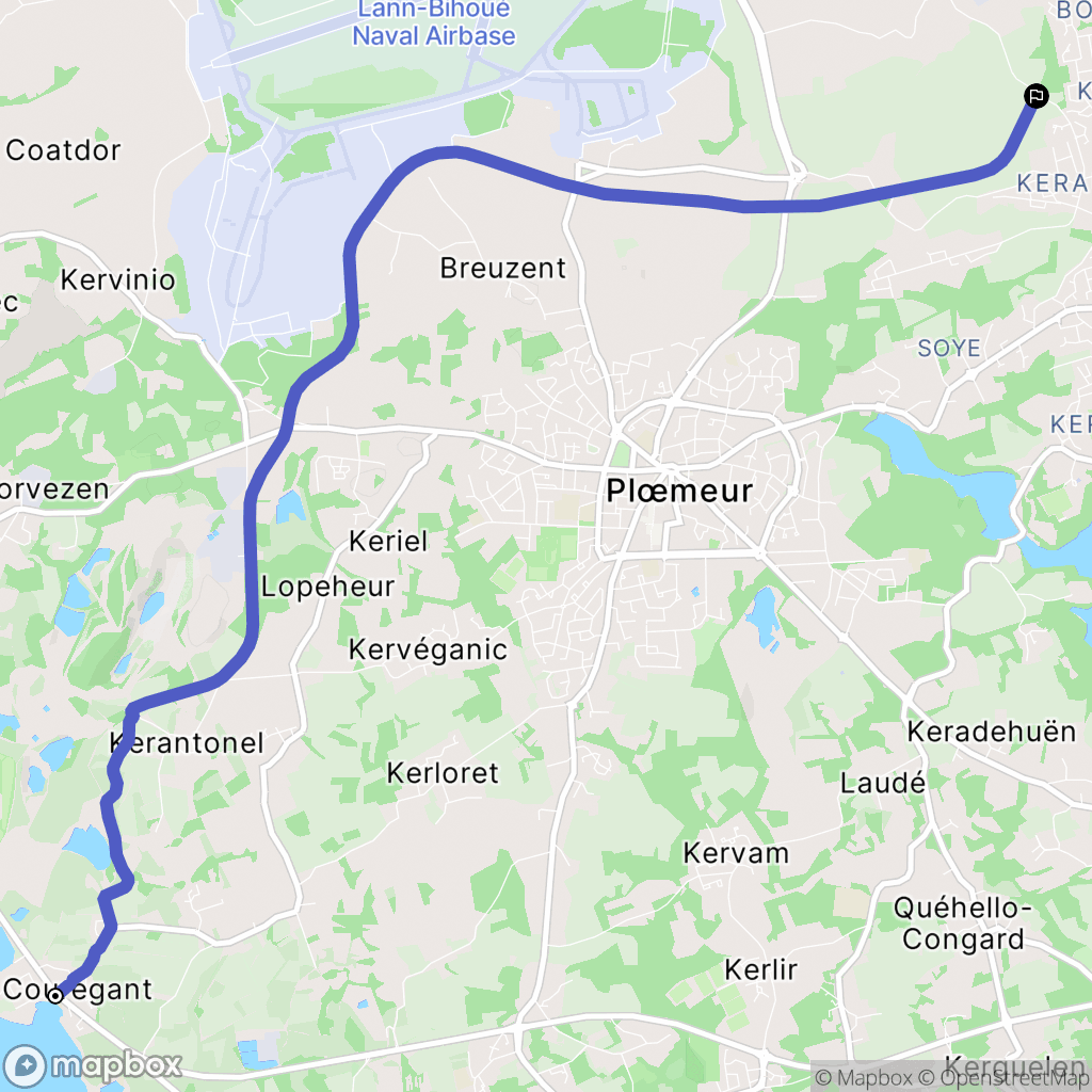 Ploemeur : carte du parcours de randonnée - France