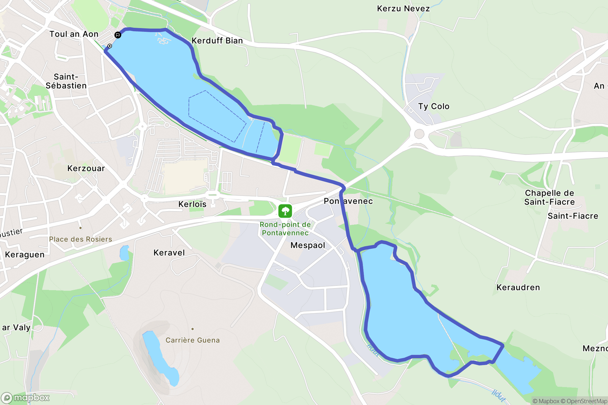Saint-Renan : carte du parcours de randonnée - France