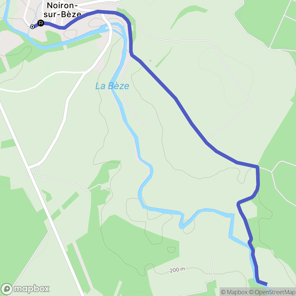 Noiron-sur-Bèze : carte du parcours de randonnée - France