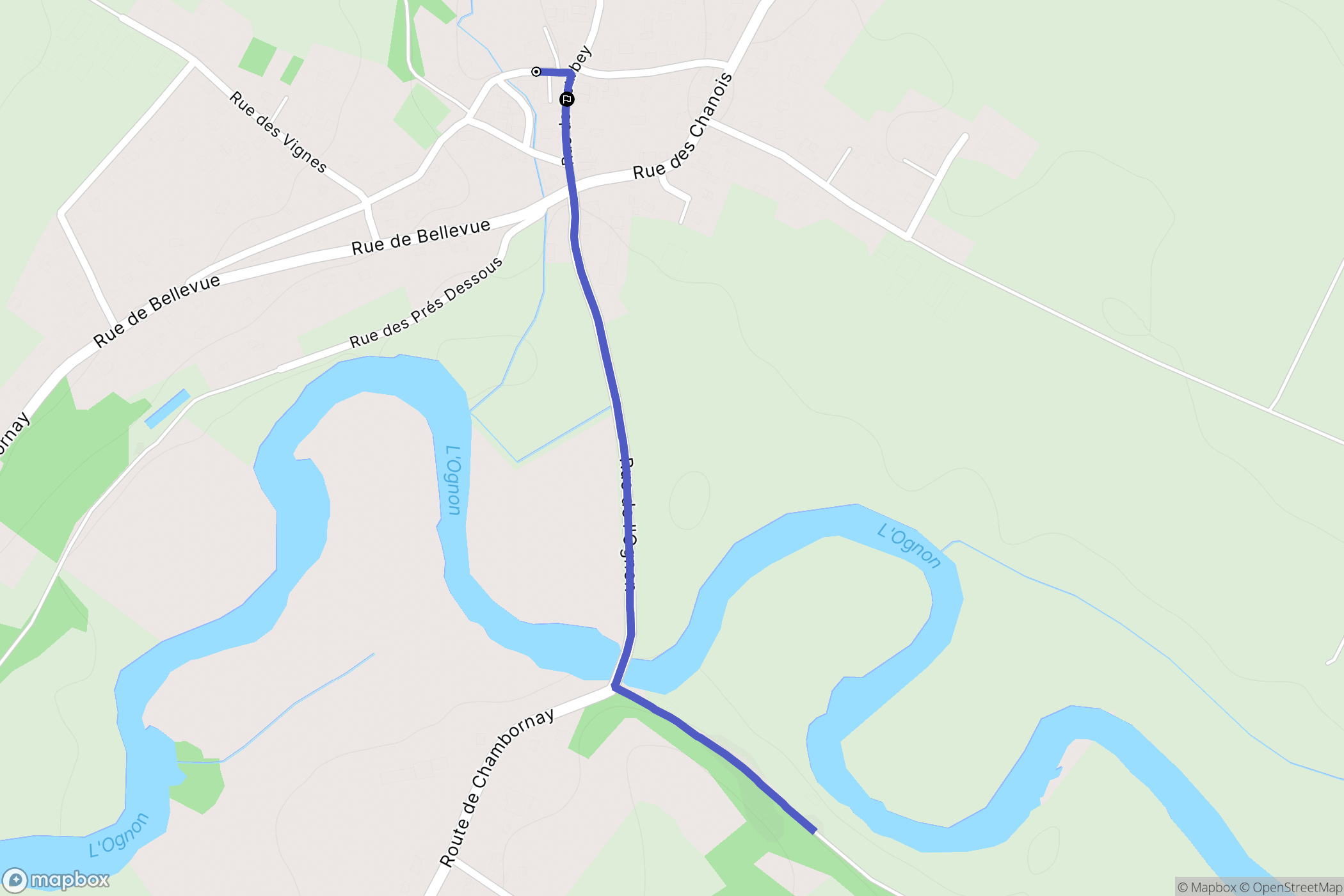 Chambornay-lès-Pin : carte du parcours de randonnée - France