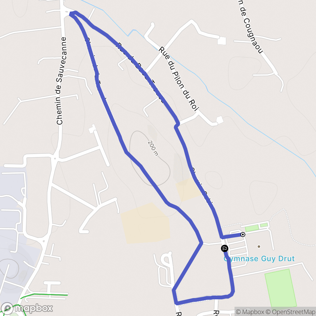 Bouc-Bel-Air : carte du parcours de randonnée - France