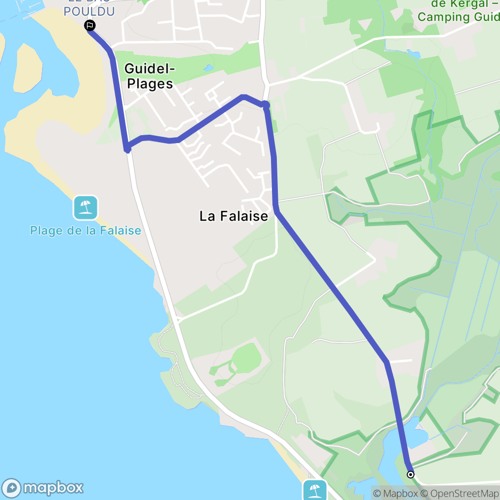 Guidel : carte du parcours de randonnée - France