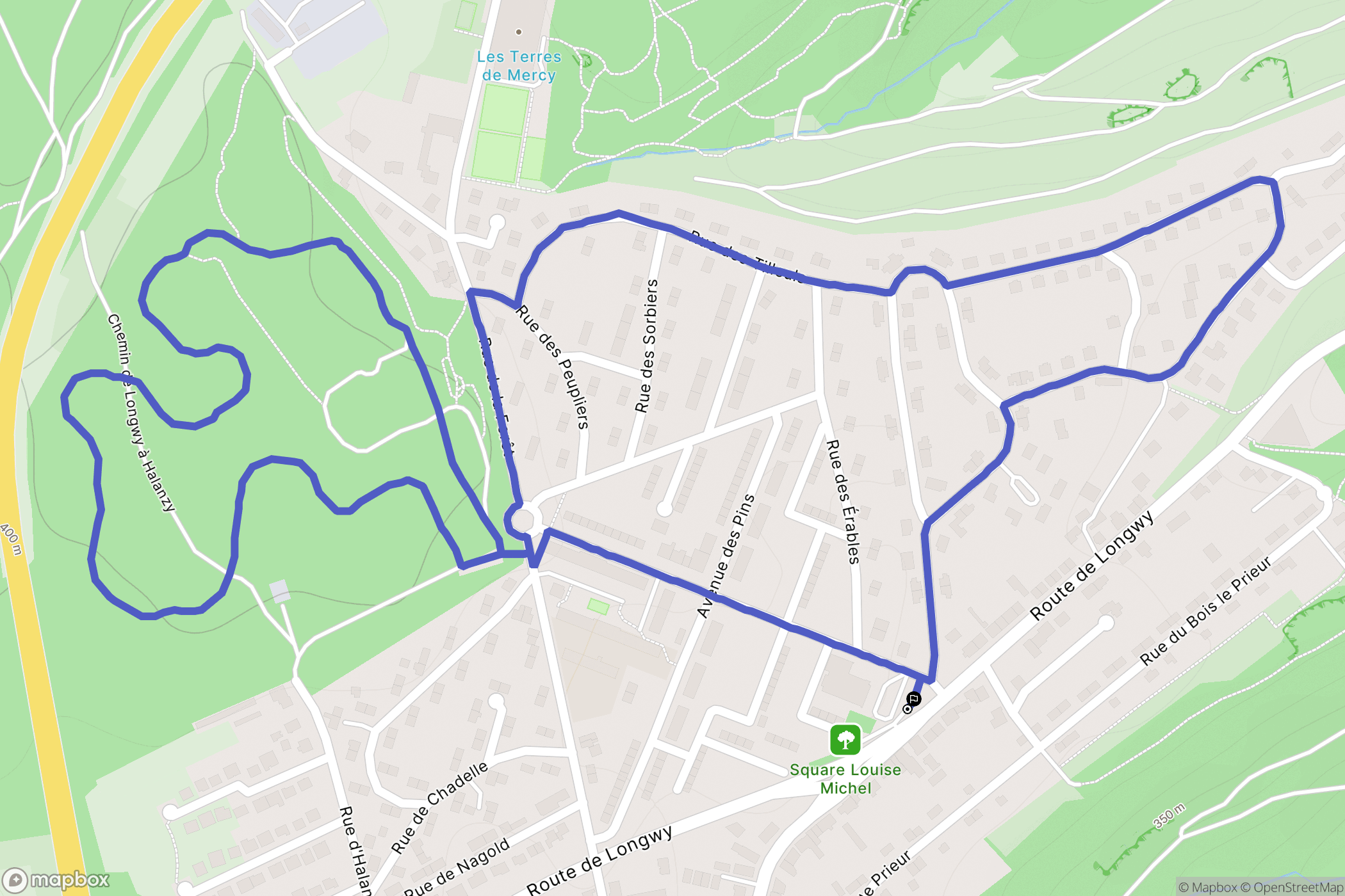 Mont-Saint-Martin : carte du parcours de randonnée - France