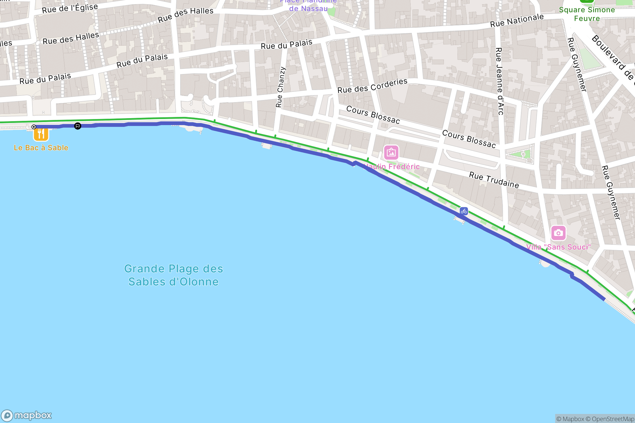 Les Sables-d'Olonne : carte du parcours de randonnée - France
