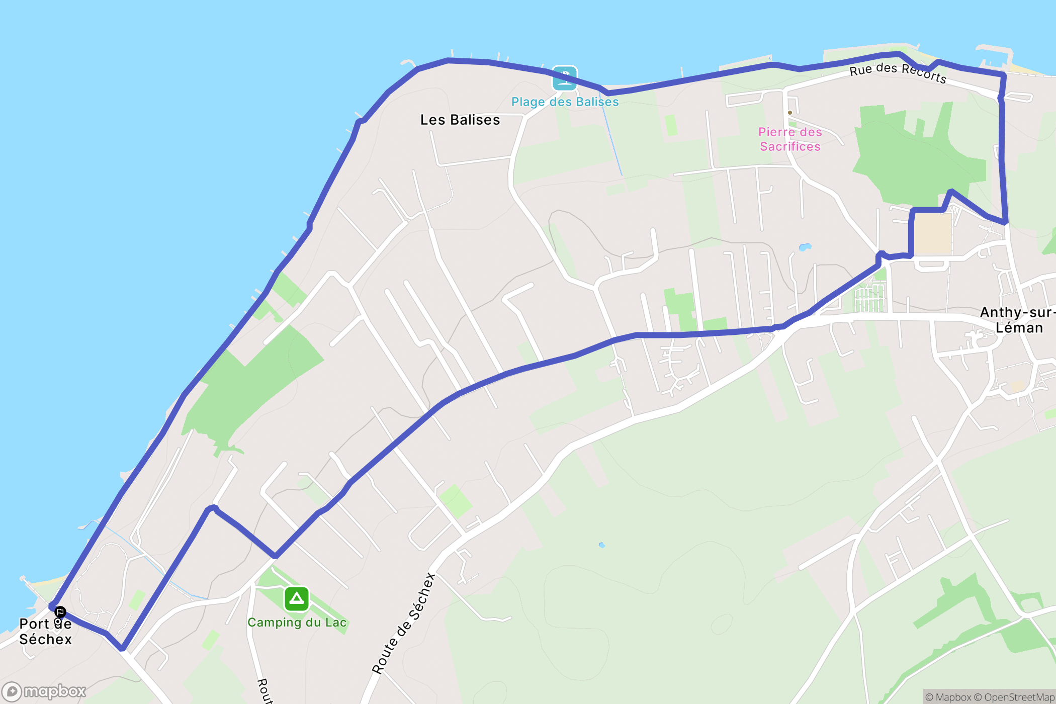 Margencel : carte du parcours de randonnée - France