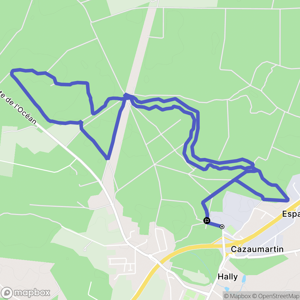 Pontonx-sur-l'Adour : carte du parcours de randonnée - France