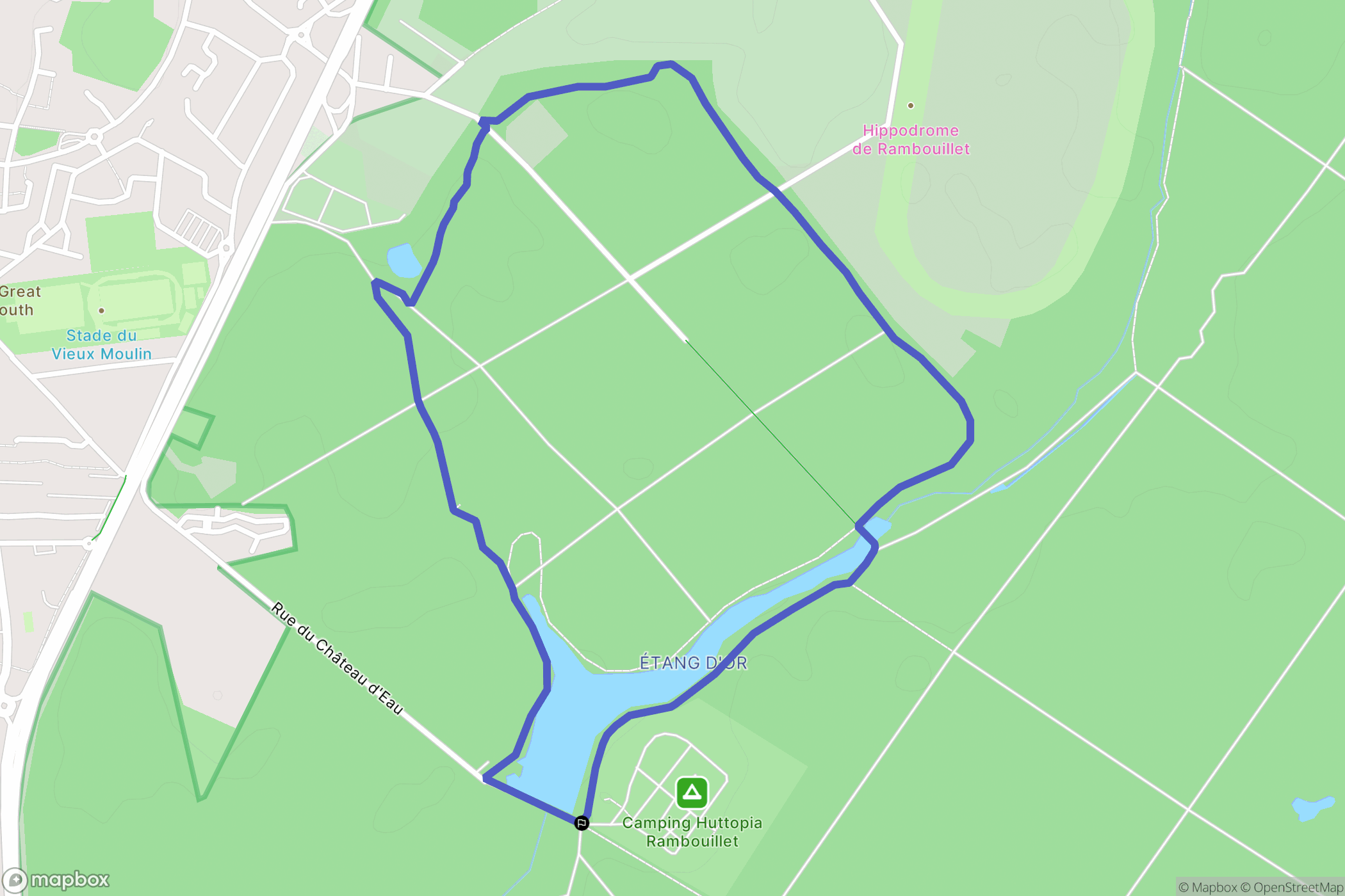 Rambouillet : carte du parcours de randonnée - France