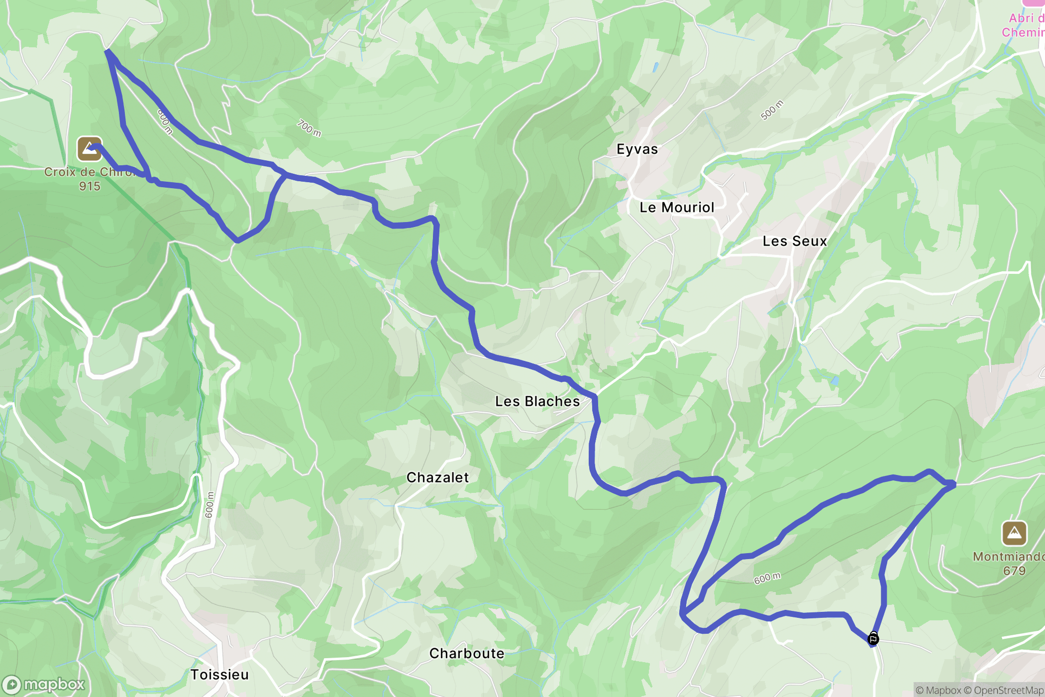 Annonay : carte du parcours de randonnée - France