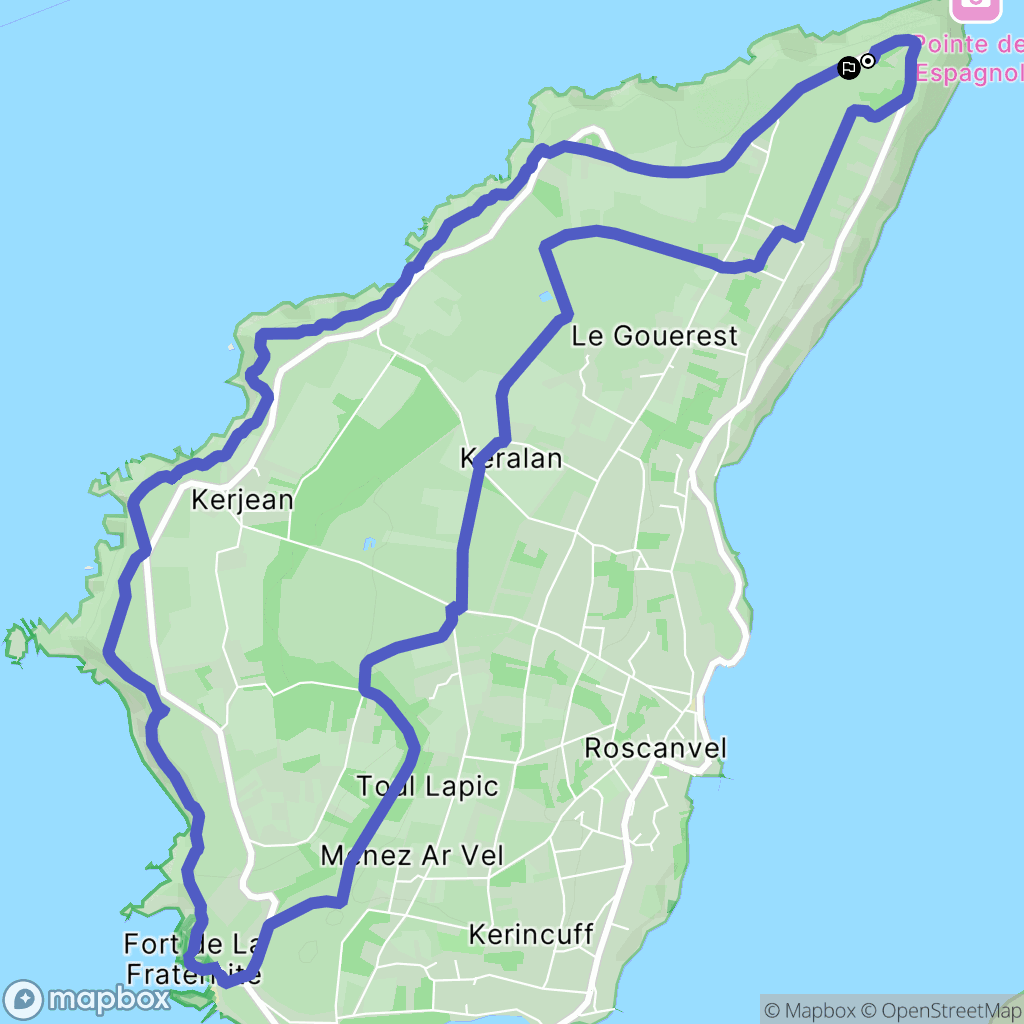 Roscanvel : carte du parcours de randonnée - France