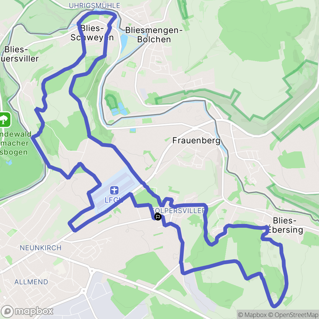 Sarreguemines : carte du parcours de randonnée - France