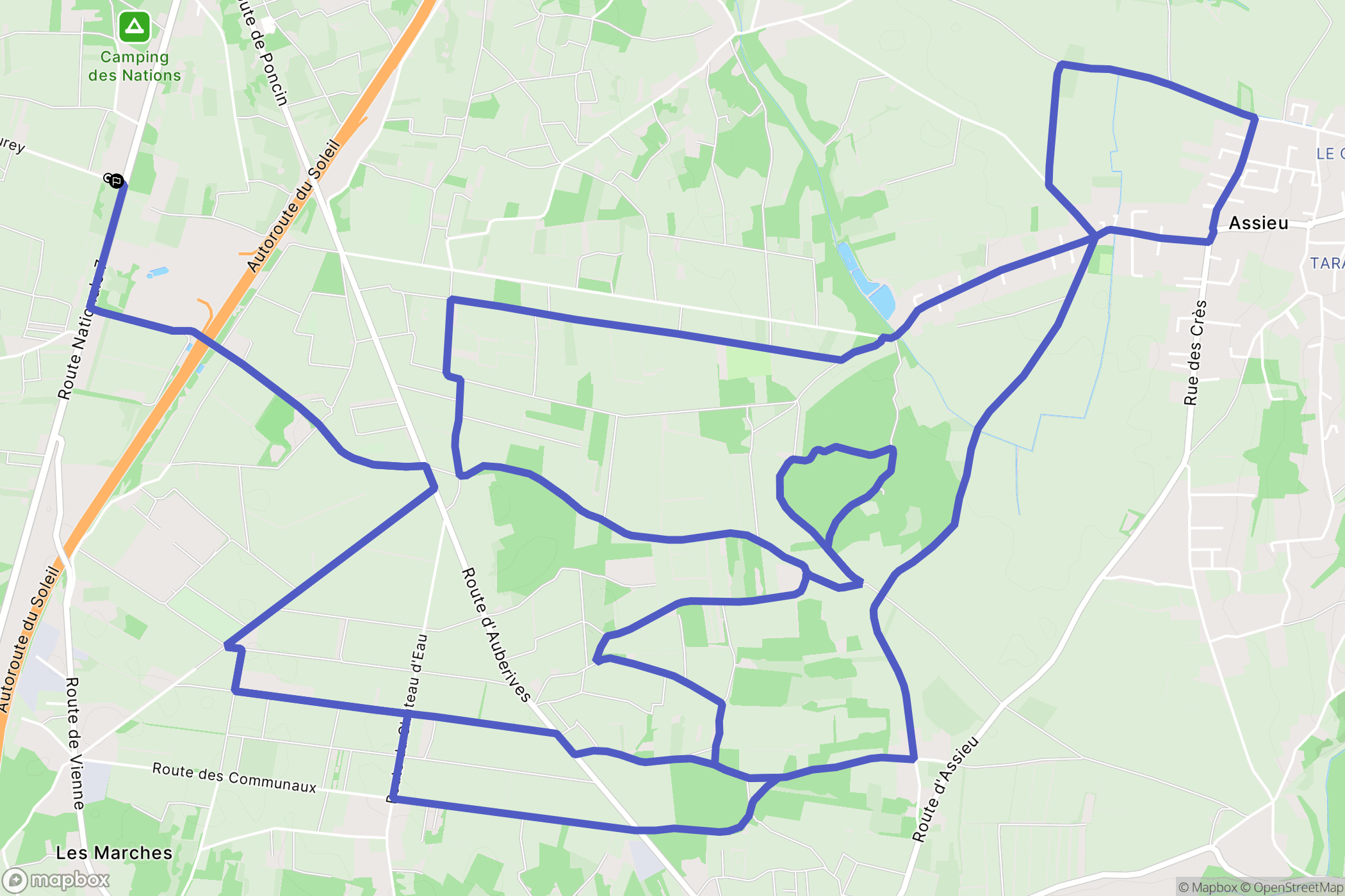 Clonas-sur-Varèze : carte du parcours de randonnée - France