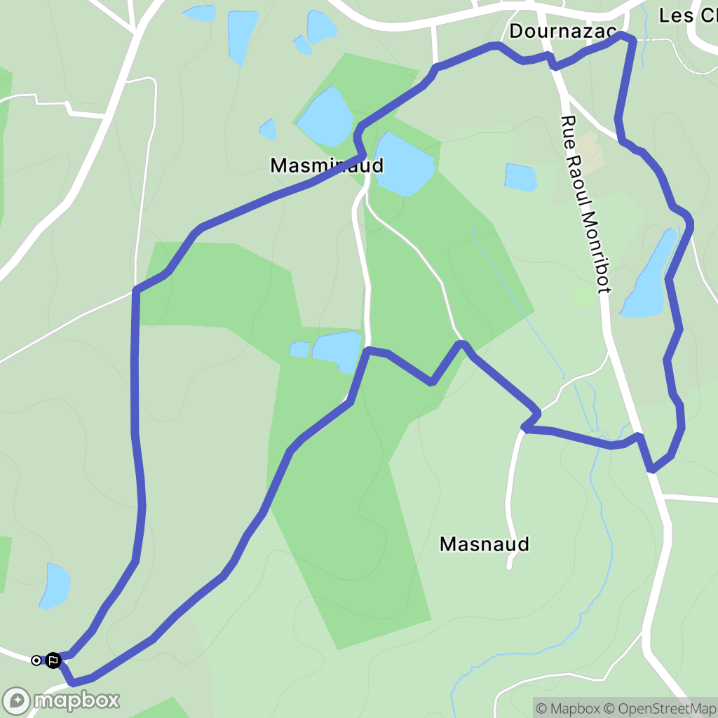 Dournazac : carte du parcours de randonnée - France