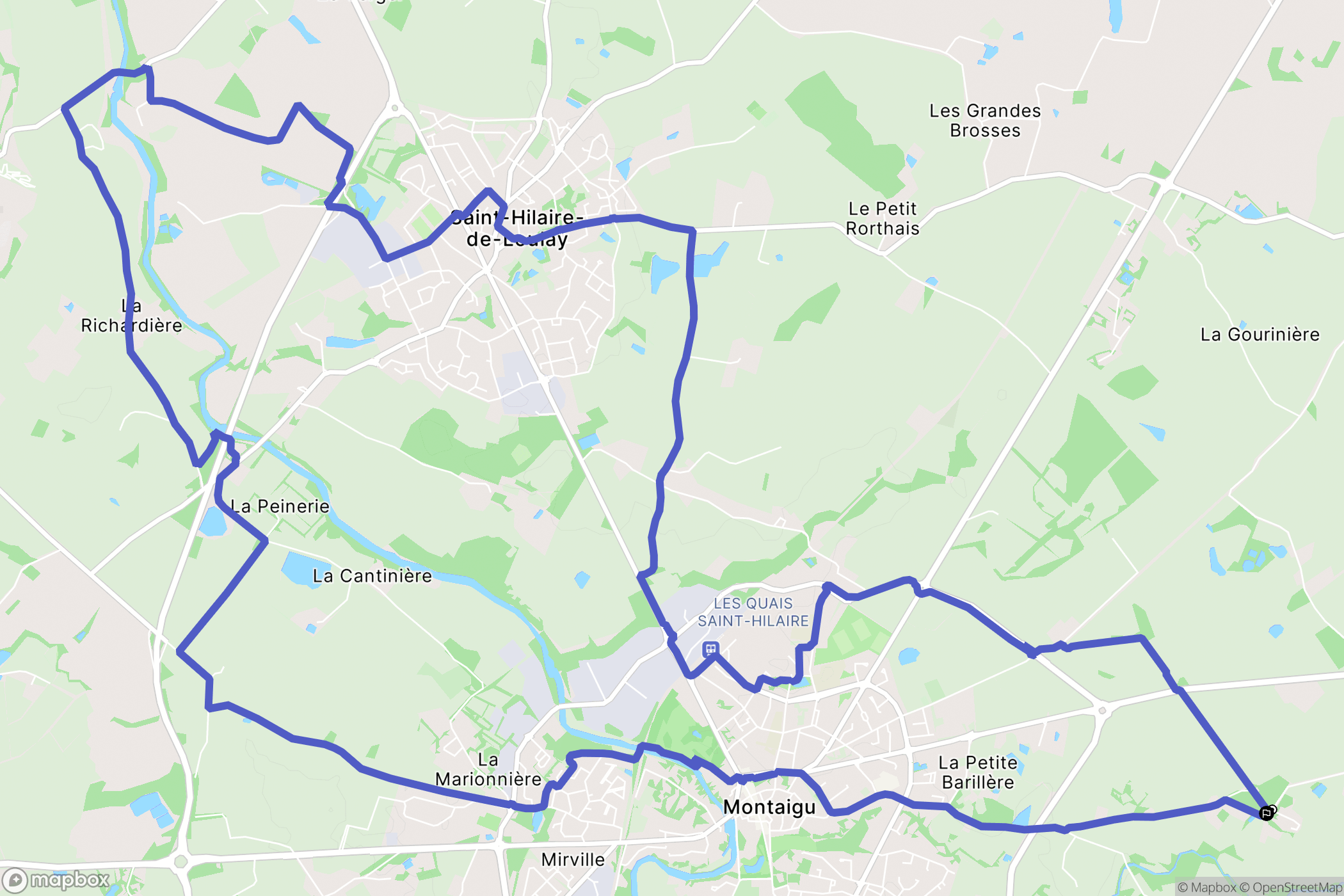 Montaigu : carte du parcours de randonnée - France
