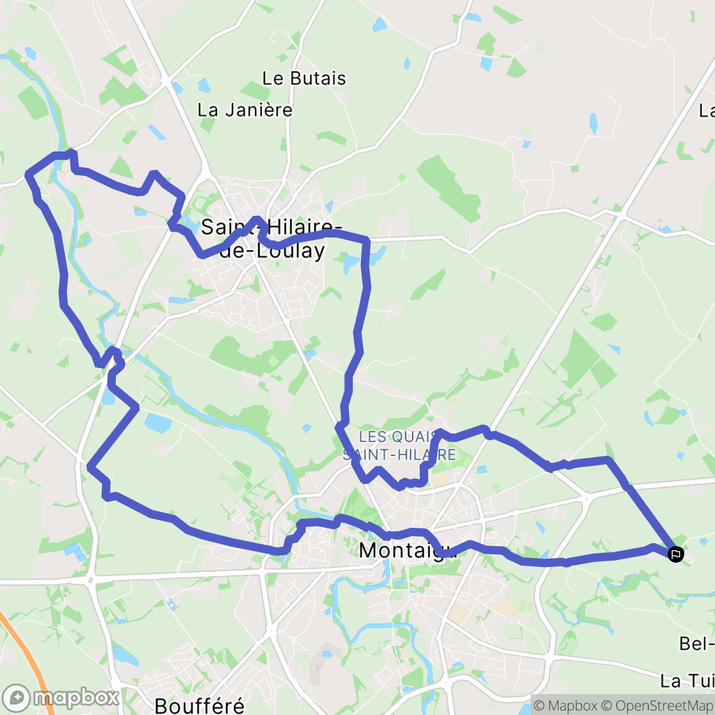 Montaigu : carte du parcours de randonnée - France