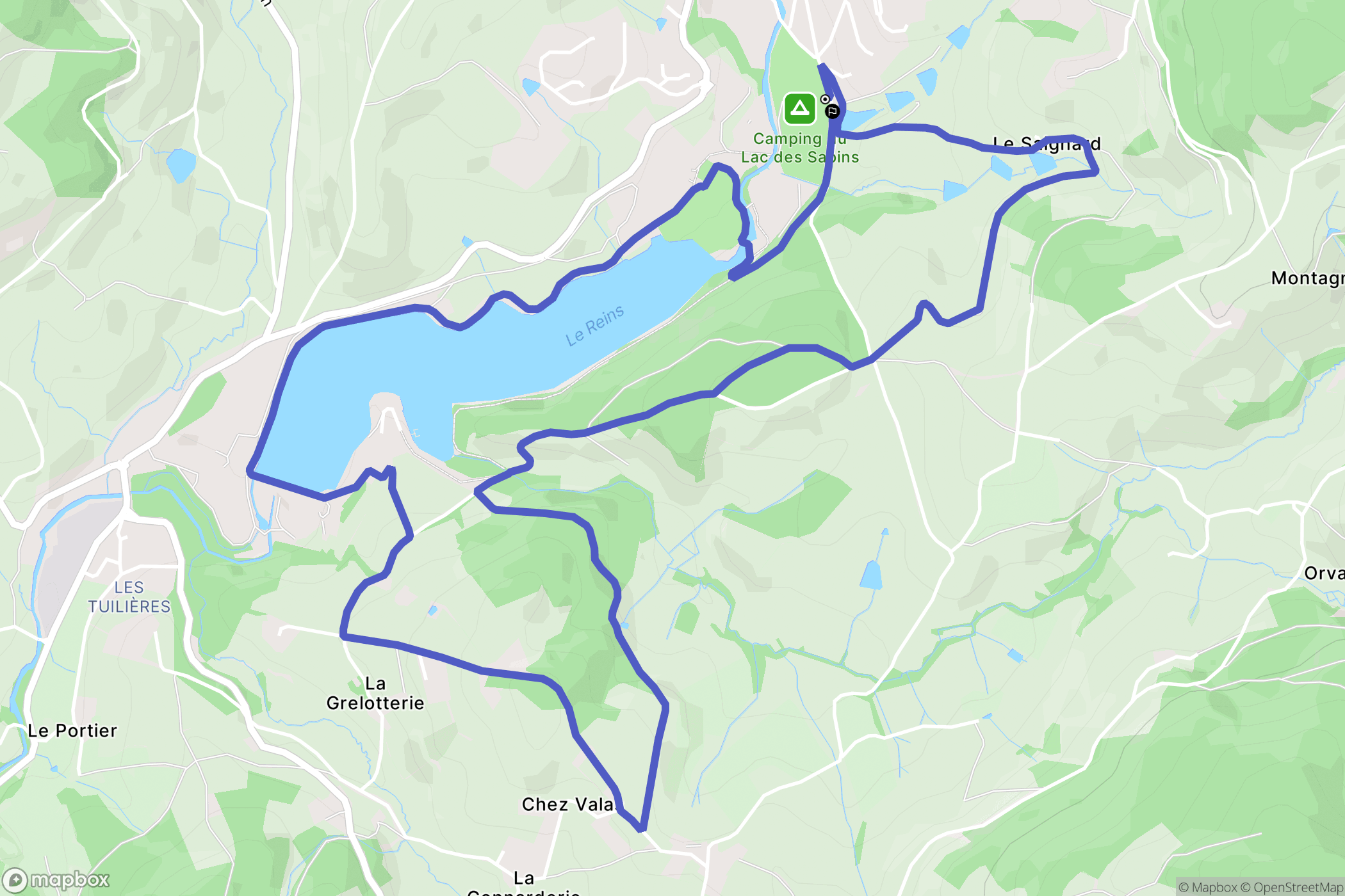 Cublize : carte du parcours de randonnée - France