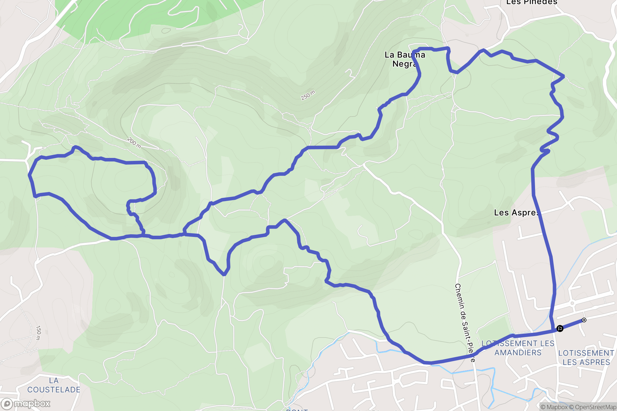 Pélissanne : carte du parcours de randonnée - France