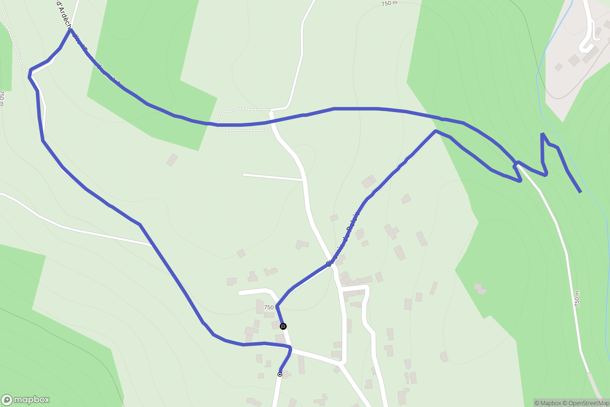 Lantriac : carte du parcours de randonnée - France