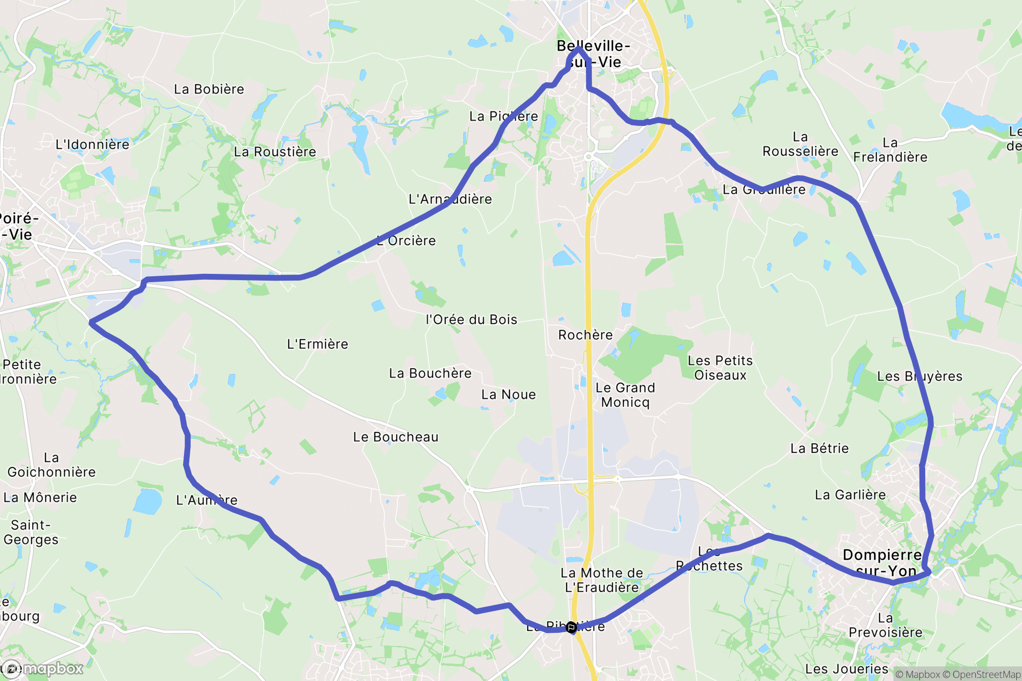 Le Poiré-sur-Vie : carte du parcours de randonnée - France