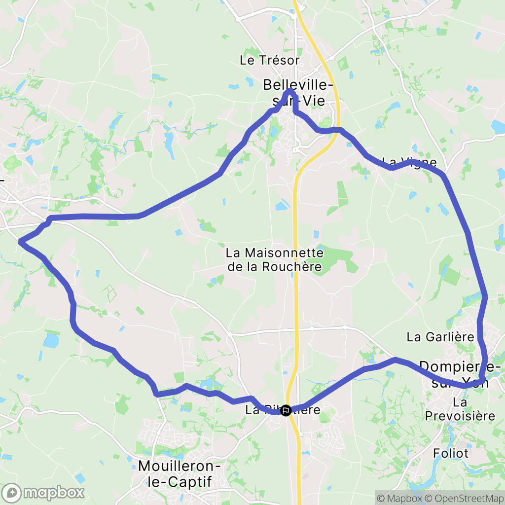 Le Poiré-sur-Vie : carte du parcours de randonnée - France