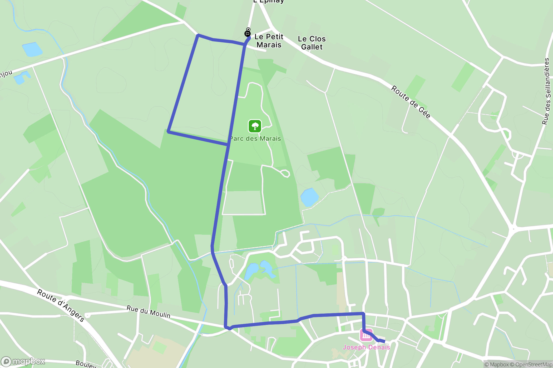 Beaufort-en-Vallée : carte du parcours de randonnée - France