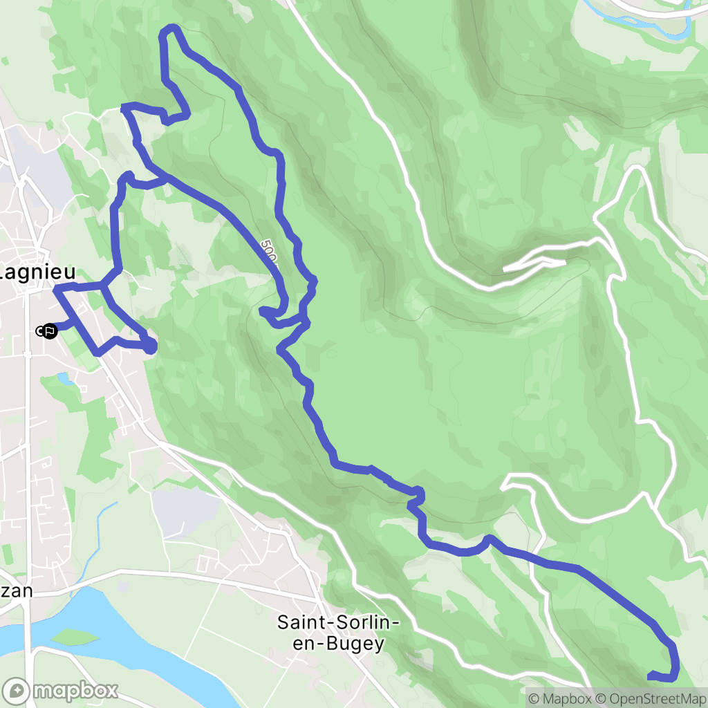 Lagnieu : carte du parcours de randonnée - France