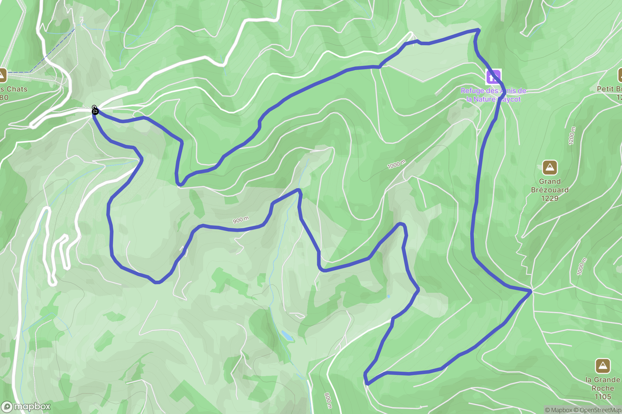 Le Bonhomme : carte du parcours de randonnée - France