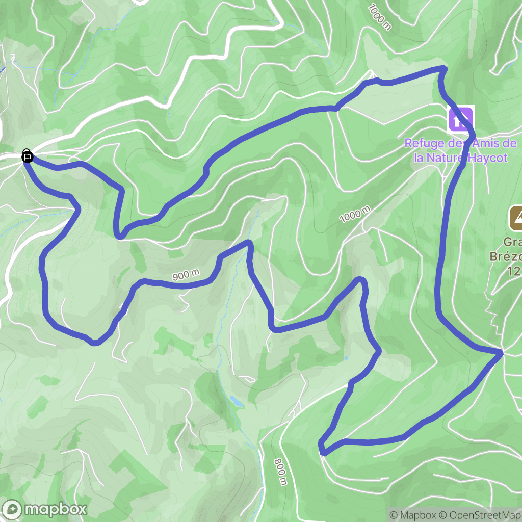 Le Bonhomme : carte du parcours de randonnée - France
