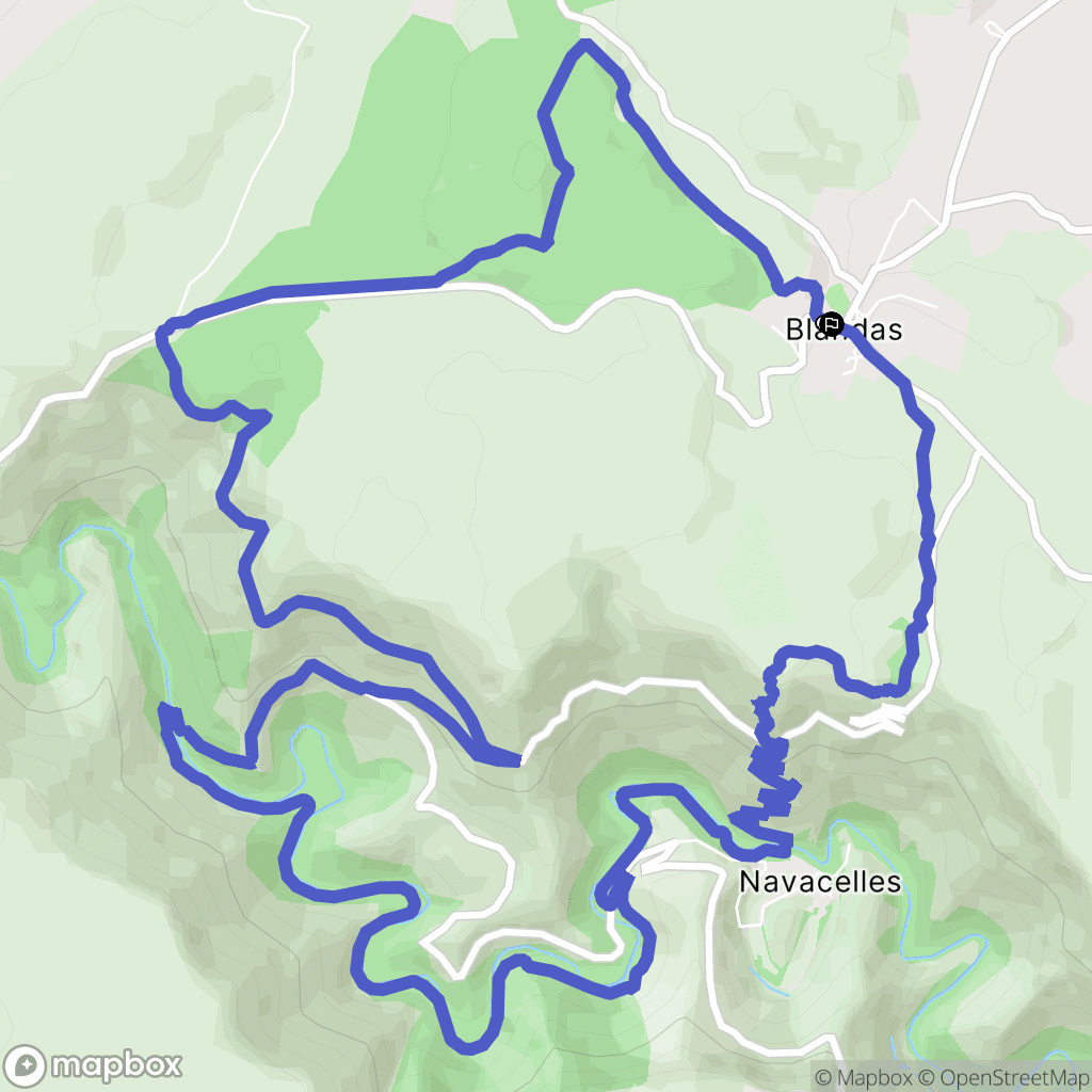 Blandas : carte du parcours de randonnée - France