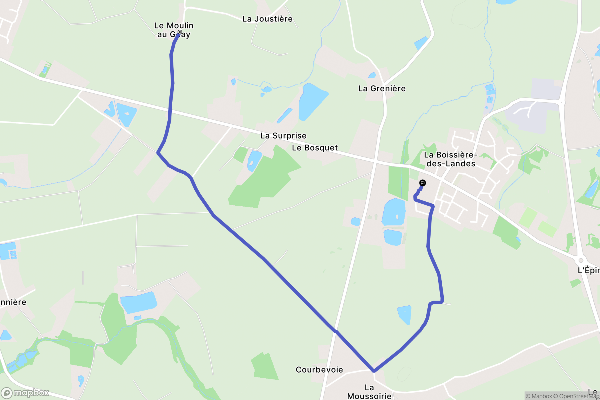 Aubigny-Les Clouzeaux : carte du parcours de randonnée - France