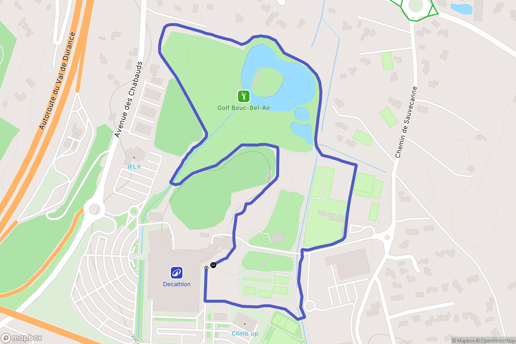 Bouc-Bel-Air : carte du parcours de randonnée - France