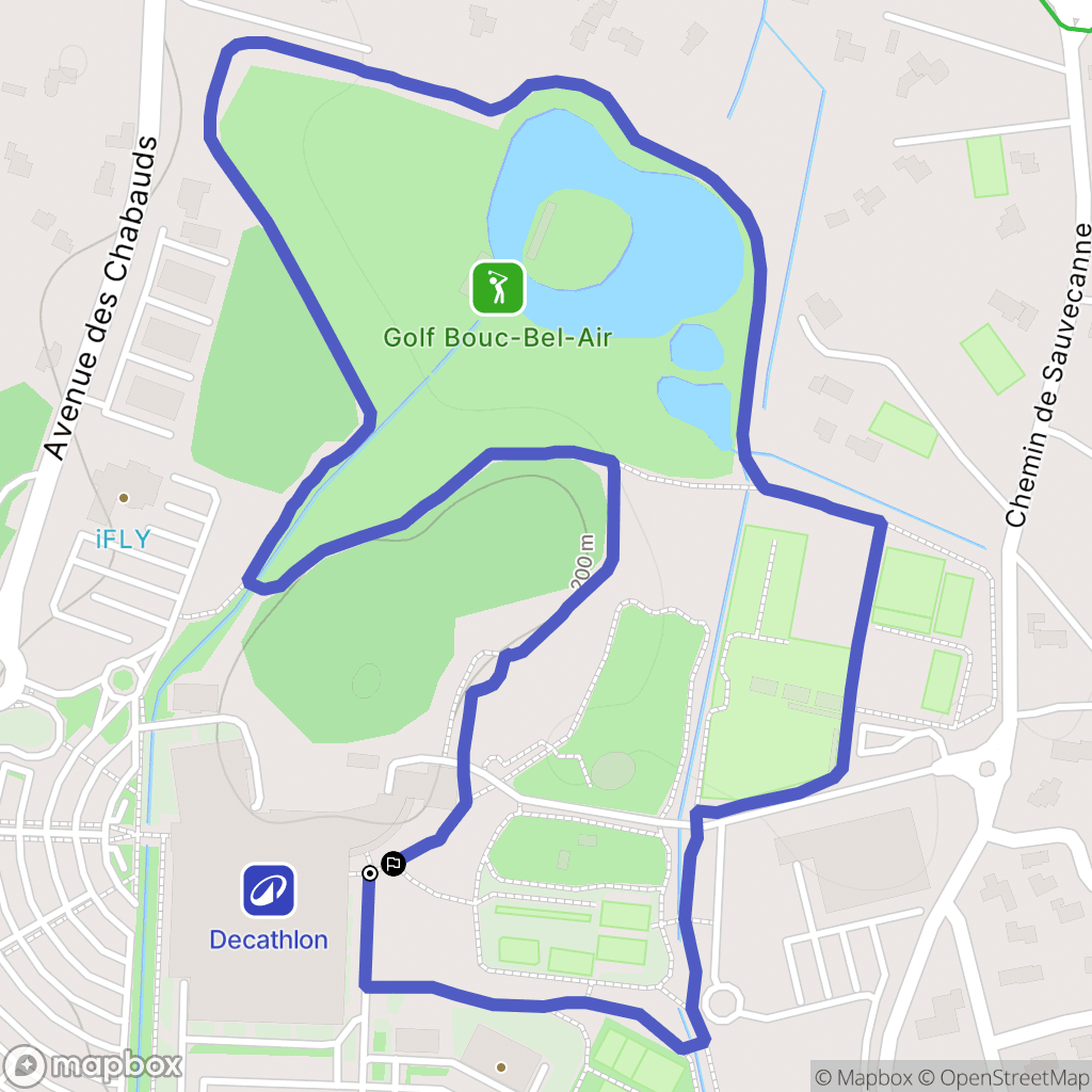 Bouc-Bel-Air : carte du parcours de randonnée - France