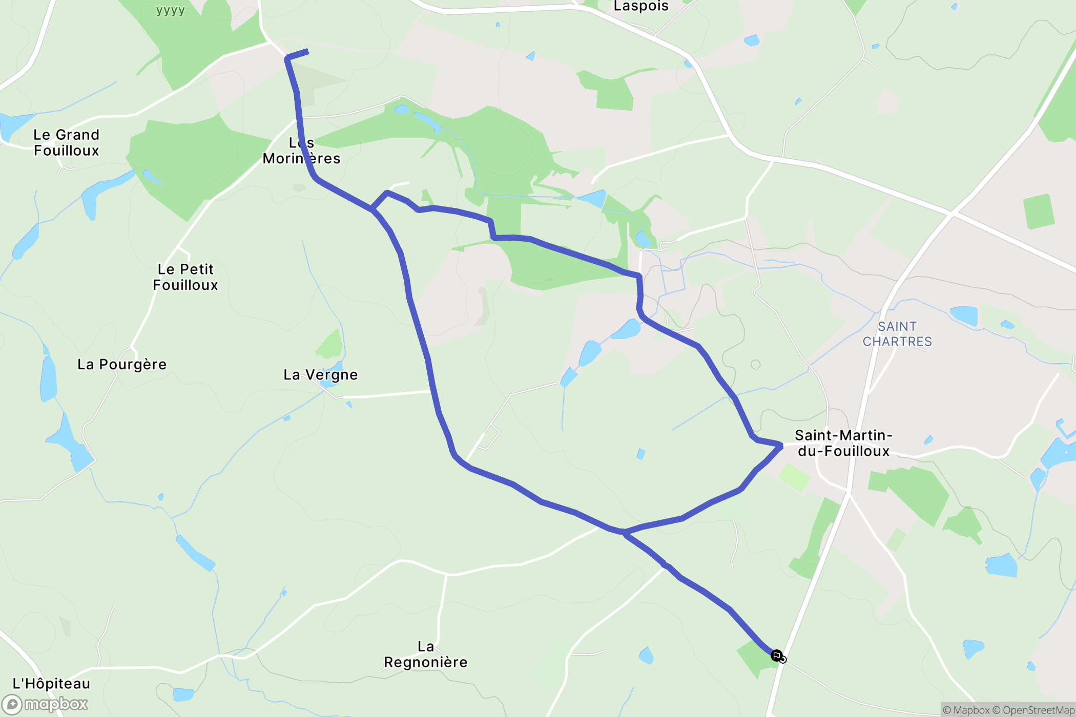 Saint-Martin-du-Fouilloux : carte du parcours de randonnée - France