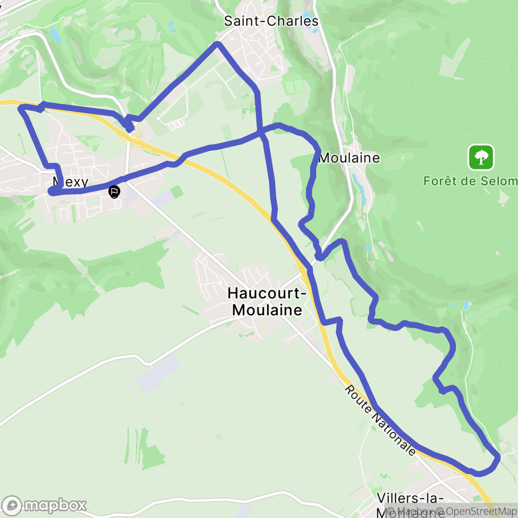 Mexy : carte du parcours de randonnée - France