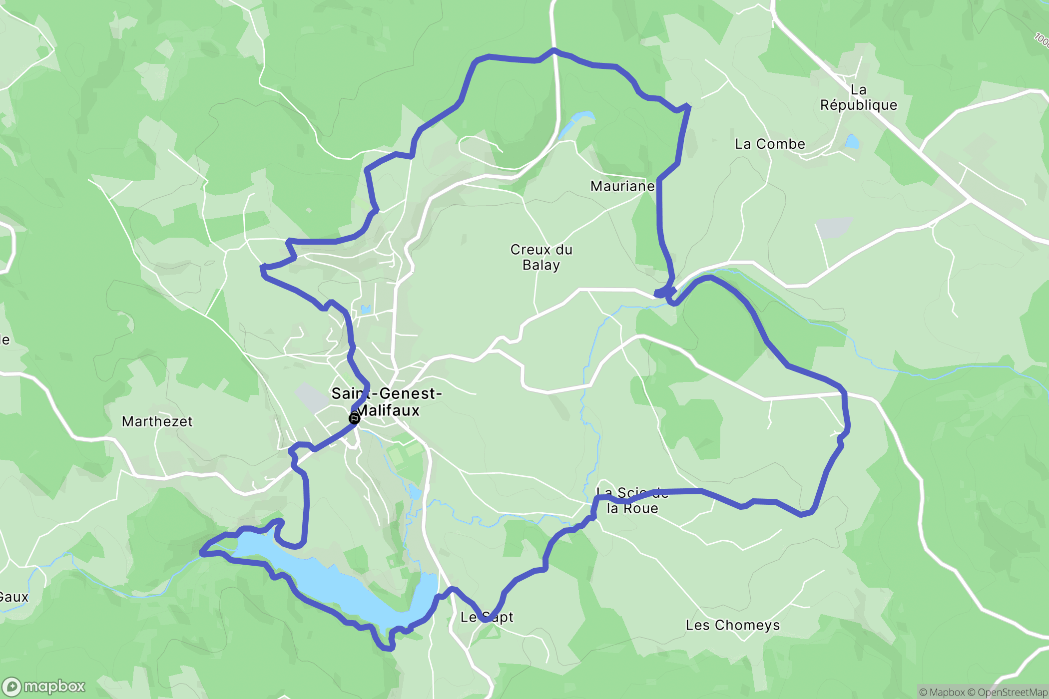 Saint-Genest-Malifaux : carte du parcours de randonnée - France