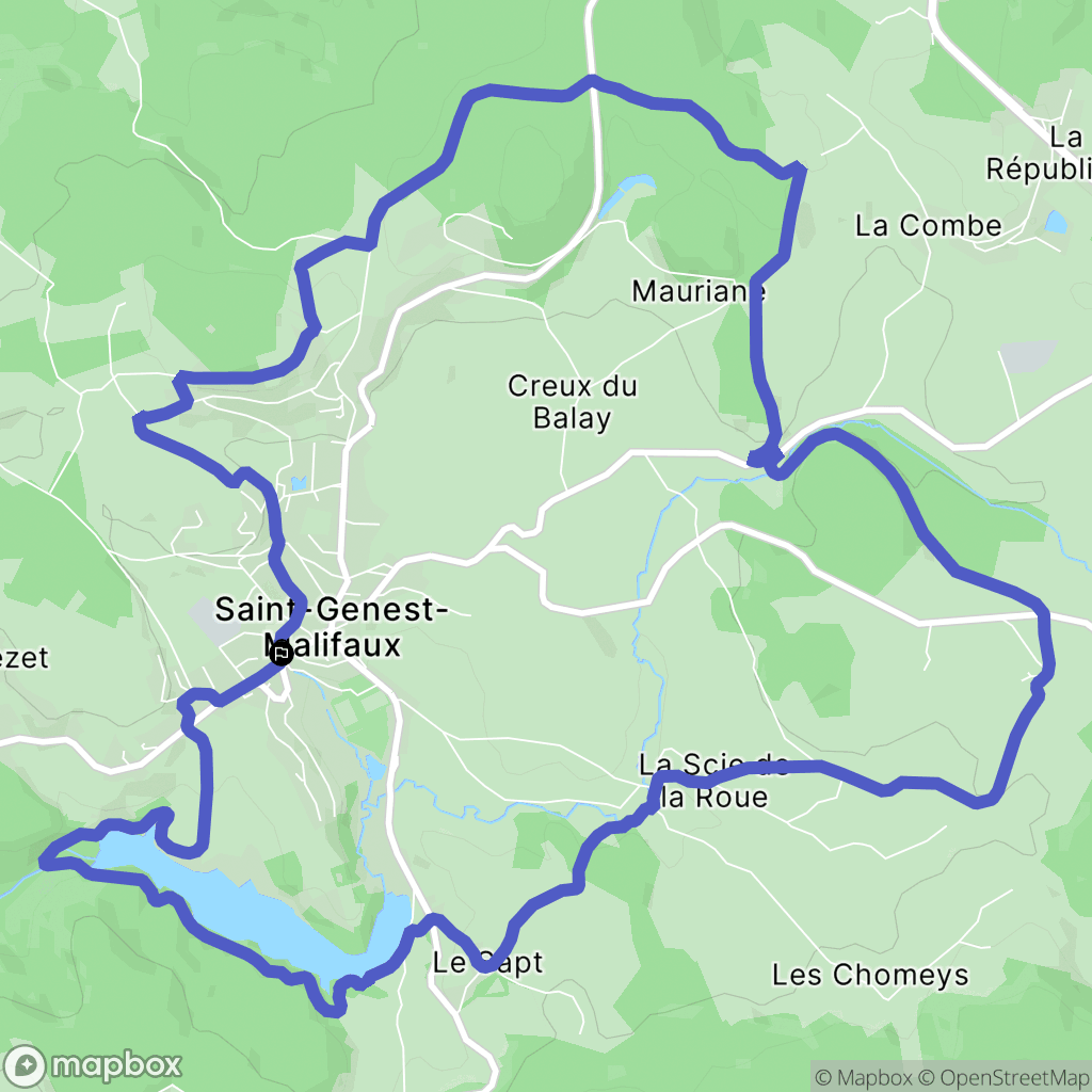 Saint-Genest-Malifaux : carte du parcours de randonnée - France