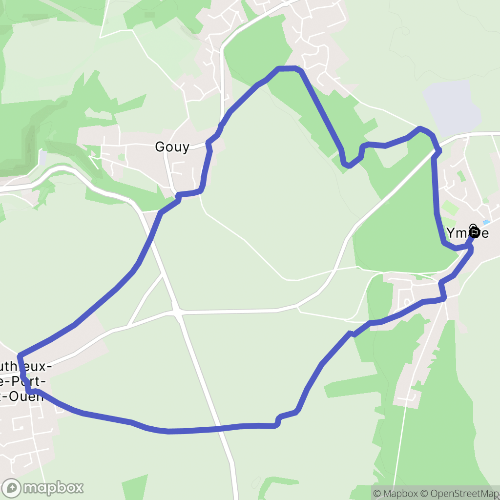 Ymare : carte du parcours de randonnée - France