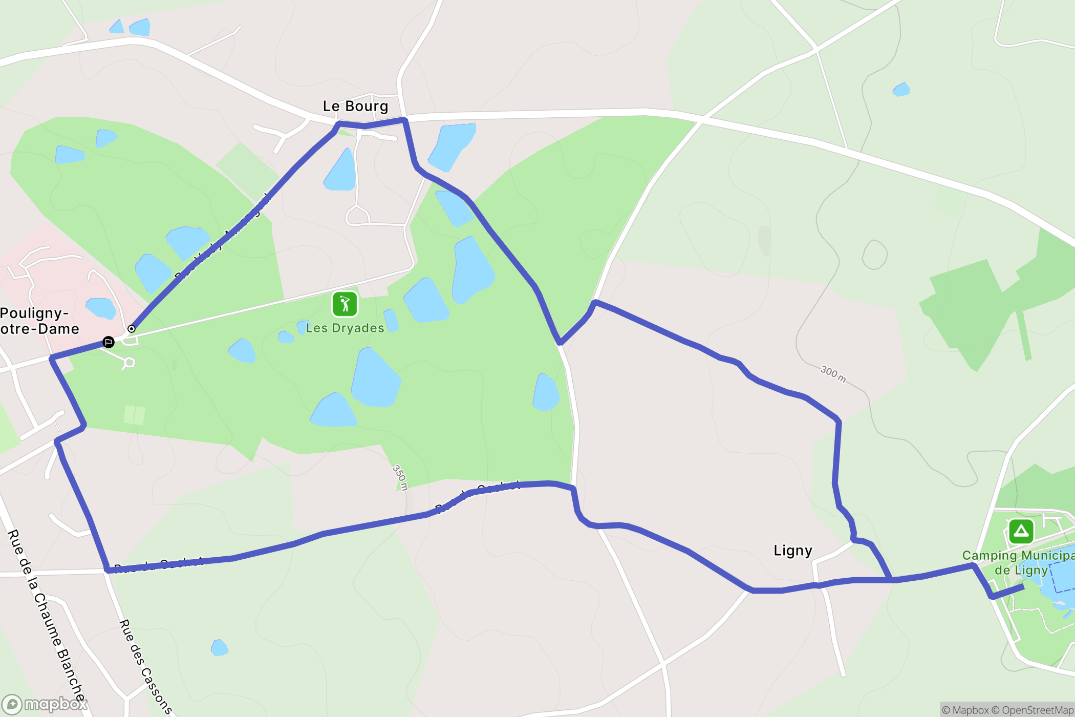 Pouligny-Notre-Dame : carte du parcours de randonnée - France