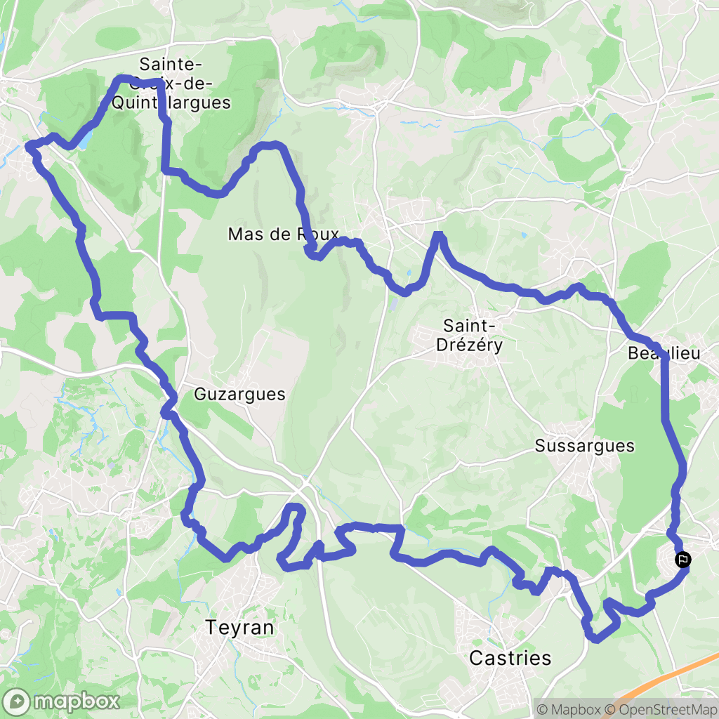 Saint-Geniès-des-Mourgues : carte du parcours de randonnée - France