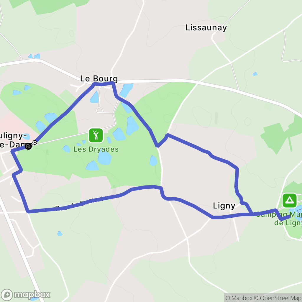 Pouligny-Notre-Dame : carte du parcours de randonnée - France