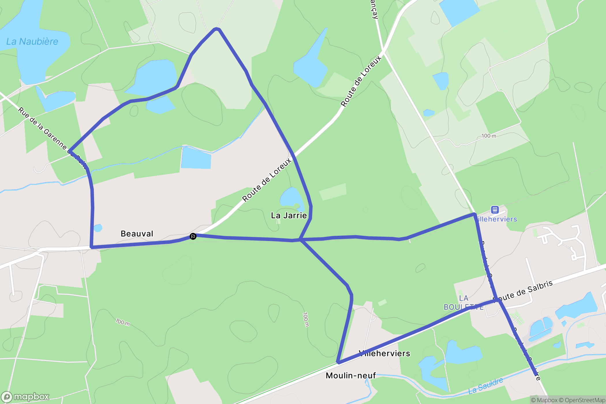 Villeherviers : carte du parcours de randonnée - France