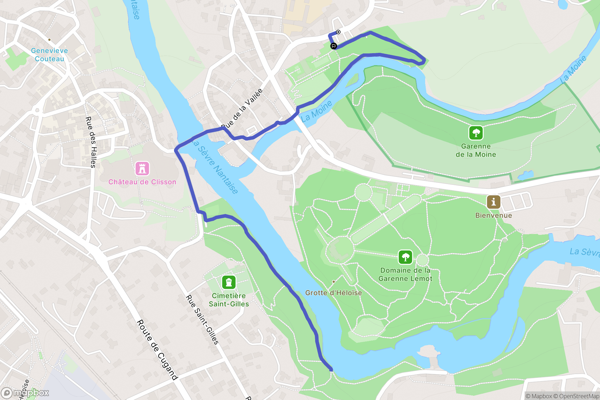 Clisson : carte du parcours de randonnée - France