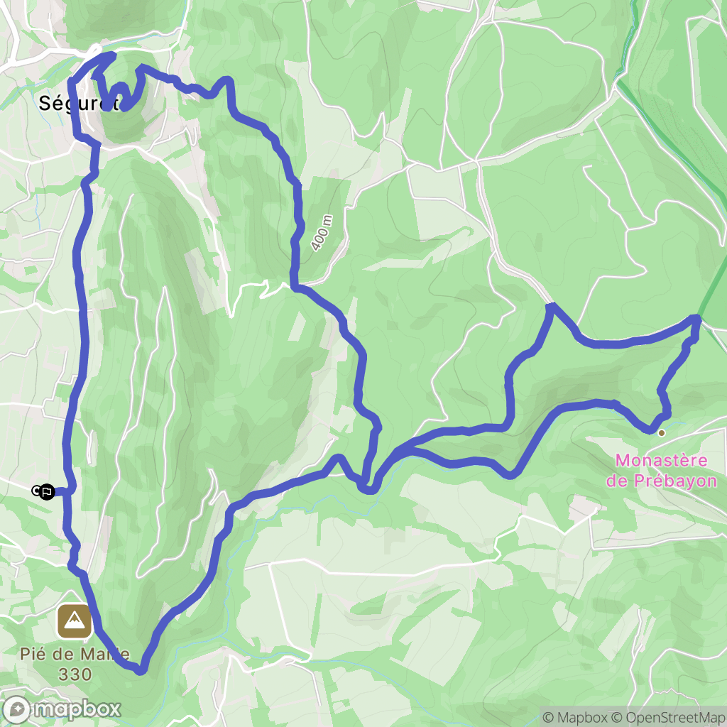 Sablet : carte du parcours de randonnée - France