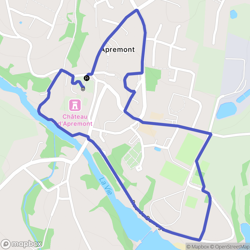 Apremont : carte du parcours de randonnée - France