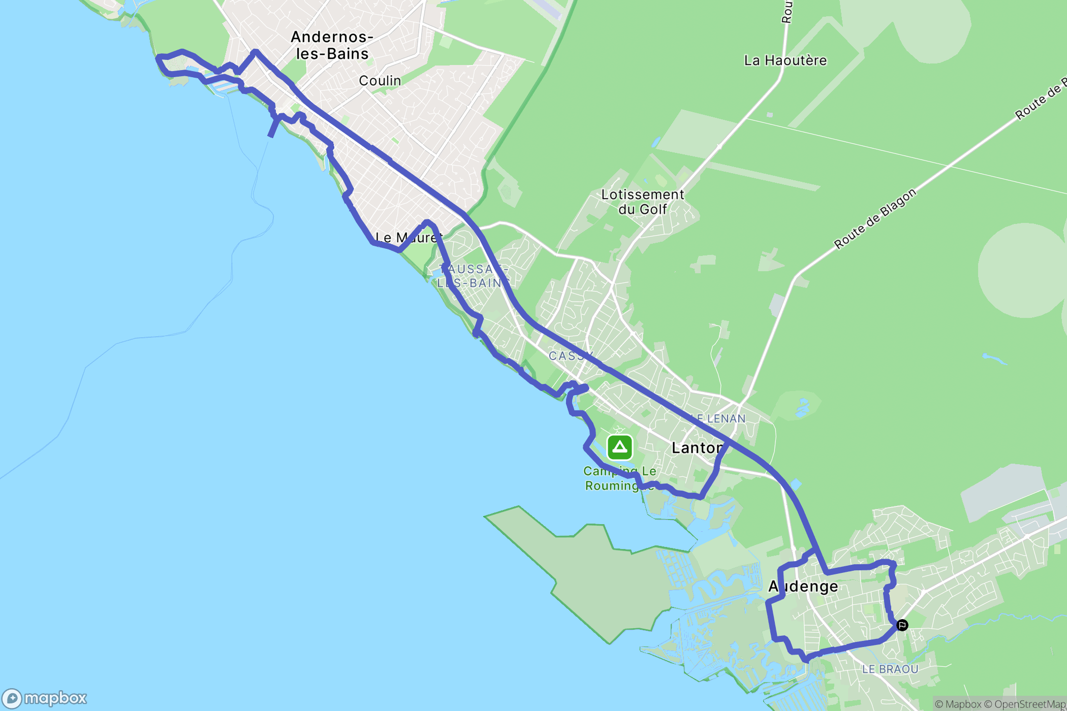 Audenge : carte du parcours de randonnée - France