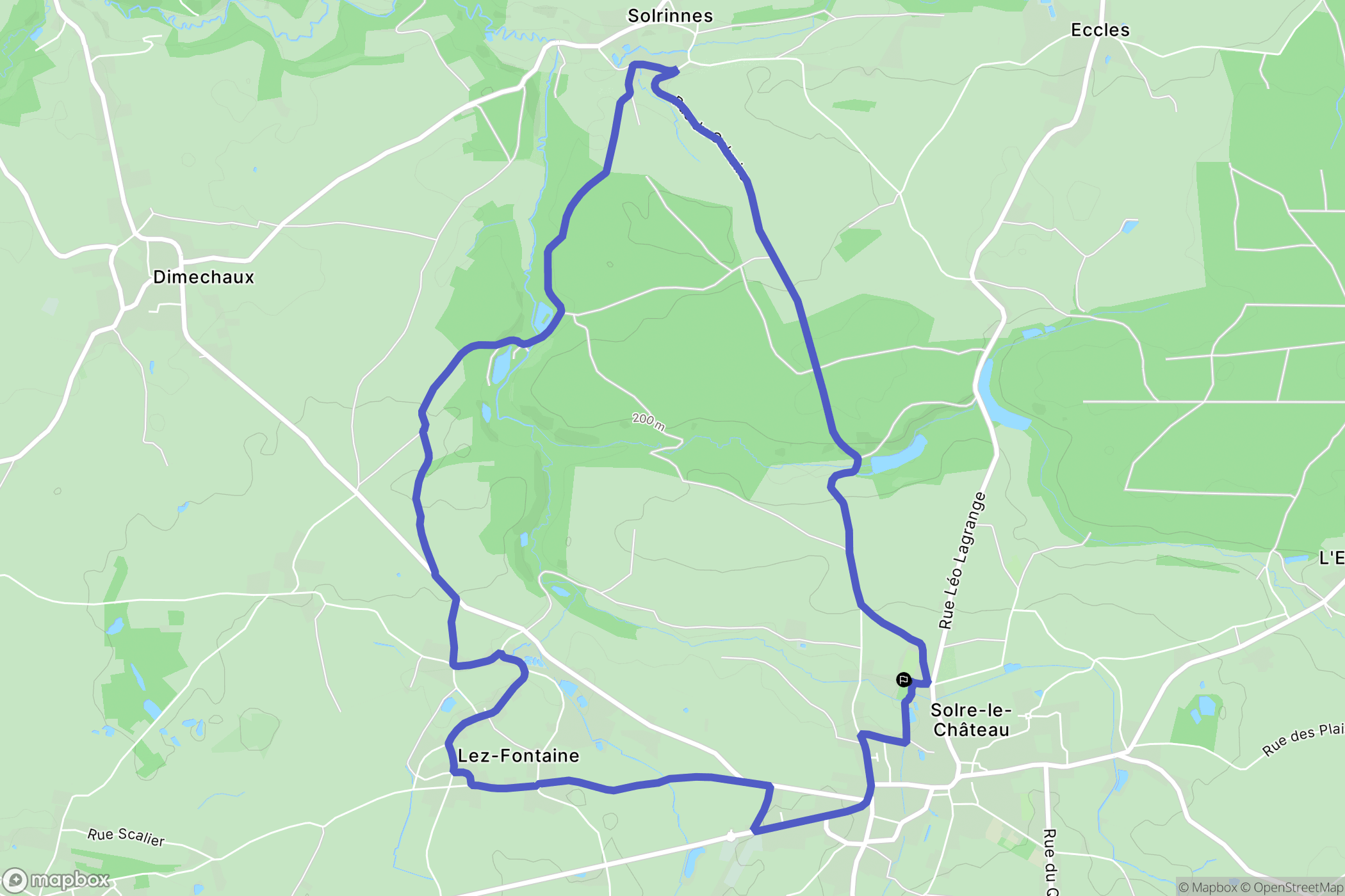Solre-le-Château : carte du parcours de randonnée - France